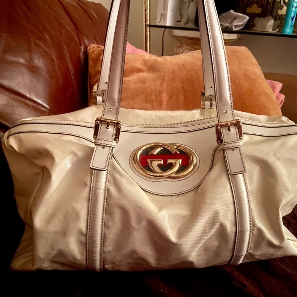 Gucci duffle cream GG vintage authentic